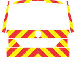 Striping Volkswagen Caddy 2015 - Chevrons T7500 Red/Yellow 10 cm - Boot lid with window