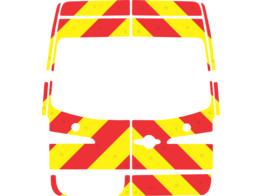 Striping Mercedes Sprinter H2 - Chevrons T7500 Red/Yellow 20 cm 2 rear doors 270  - with windows - W