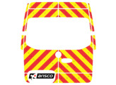 Striping Mercedes Sprinter 2018 H2 - Chevrons T7500 Rood/Geel 10 cm - met ruiten