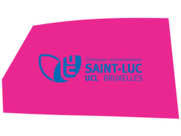 Full color logo  One Way Vision    laminaat  witte achtergrond  - 75x52 cm UCL Saint-Luc