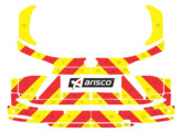 Striping Ford Focus Clipper 2018 - Chevrons T7500 Rouge/Jaune 10 cm