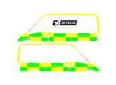 Striping Mercedes Sprinter 2013 L2H2 - Battenburg T11500 Green/Yellow/White  left   right  1 sliding