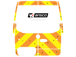 Striping Mercedes Sprinter 2019 H2 - Chevrons T11500 Orange/Yellow 20 cm with windows   ButtonBlast