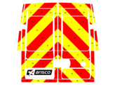 Striping Iveco Daily 2014 H2 - Chevrons T7500 Rot/Gelb 20 cm - ohne Fenster
