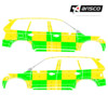 Striping Volvo XC90 2018 - Battenburg T11500 Vert/Jaune/Blanc  gauche   droite  - SMUR Clinique Sain