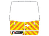 Striping Mercedes Sprinter 2012 H2 - Chevrons T11500 Oranje/Geel/Wit 10 cm deuren 270  met ruiten