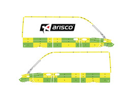 Striping Mercedes Sprinter 2018 L2H2 - Battenburg T11500 Groen/Geel/Wit  links   rechts  2 schuifdeuren   ButtonBlast