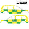 Striping Volvo XC90 2013 - Battenburg T7500 Geel/Groen/Wit  links   rechts  - MUG UZA