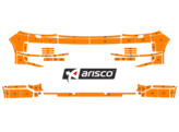 Arisco Bumpers VW Transporter T6 2016 2021 Avery Prismatic Fluo Oranje met Barn Doors en koplampspro