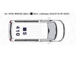 Mirage Roof Number LPA 30CM 4 Cijfers   