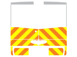 Striping Renault Trafic/Opel Vivaro 2020 H1 - Half Chevrons V8000 Orange/Yellow/White 10 cm with tai