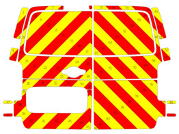 Striping Opel Vivaro 2020 H1 - Chevrons T7500 Red/Yellow 10 cm - Without windows