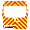 Striping Mercedes Sprinter 2018 H2 - Chevrons T7500 Rouge/Jaune 10 cm - avec vitres