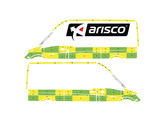 Striping Mercedes Sprinter 2018 L2H2 - Battenburg T11500 Green/Yellow/White  left   right  1 sliding