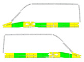 Striping Mercedes Sprinter 2012 L2H2 - Half Battenburg T11500 Yellow/Green/White  left   right  2 sl