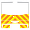 Striping Renault Trafic/Opel Vivaro 2020 H1 - Half Chevrons V8000 Oranje/Geel/Wit 10 cm met laadklep en vensters