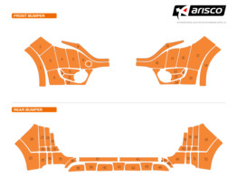 Arisco Sto stangen Dacia Dokker 2013- Avery Prismatic T7514 Orange mit Parksensoren