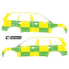 Striping Volvo XC90 2016 - Battenburg T11500 Vert/Jaune/Blanc KIT  gauche   droite  - Klinik St.-Jos