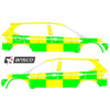 Striping Volkswagen Tiguan Allspace 2018 - Battenburg Green/Yellow/White KIT  left   right 