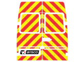 Striping Mercedes Sprinter  2000-2006  H2 - Chevrons T7500 Red/Yellow 10 cm - 2 rear doors 270  with