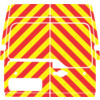 Striping Renault Master 2013 H2 - Chevrons T7500 Red/Yellow 10 cm - 2 rear doors 180  without window