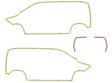 Outline Opel Combo Life L1 Avery ECE104 yellow and red