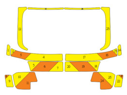 Striping Audi A6 MUG Chevrons Orange/Yellow 1-ATB-340