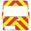 Striping MAN TGE/Volkswagen Crafter H3 2018- Chevrons Avery Prismatic rood/Geel 20 cm 2 achterdeuren zonder magneten