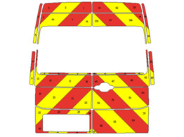 Striping MAN TGE/Volkswagen Crafter H3 2018- Chevrons Avery Prismatic rouge/jaune 20 cm 2 portes arr