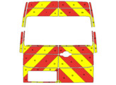 Striping MAN TGE/Volkswagen Crafter H3 2018- Chevrons Avery Prismatic rouge/jaune 20 cm 2 portes arr