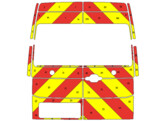 Striping MAN TGE/Volkswagen Crafter H3 2018- Chevrons Avery Prismatic rouge/Jaune 20 cm portes 270 