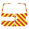 Striping Volkswagen Transporter T6 2016-2021 H1 - Chevrons T11500 Rot/Gelb 10 cm - mit Scheibenwisch