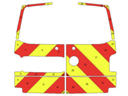 Striping Volkswagen Transporter T6 2016-2021 H1 - Chevrons T11500 Red/Yellow 20 cm - with wipers