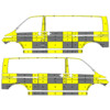 Striping Volkswagen Transporter T6.1 L2H1 2019- Traffic Officer KIT 2 sliding doors