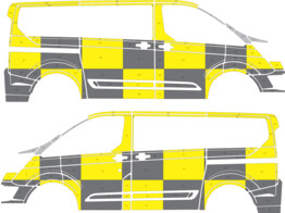 Striping Ford Transit Custom L1H1 Traffic Officer KIT  links   rechts  2 schuifdeuren met ruiten