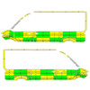 Striping MAN TGE/Volkswagen Crafter L3H3 2018- Battenburg Groen/Geel/Wit KIT  links  rechts  2 schuifdeuren - zone Val de Sambre