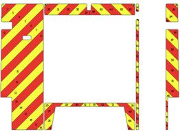 Striping Volvo FM9 Tankwagen C21 - Chevrons Rood/Geel 10 cm - Fire Technics