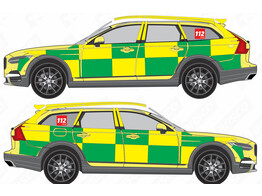 Striping Volvo V90 Cross Country 2018- Battenburg T11500 Green/Yellow/White KIT  left   right  - SMU