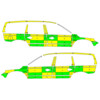 Striping Volvo XC70 2008-2016 Battenburg Groen/Geel/Wit  links   rechts  Vivalia SCRL 1-AMZ-510