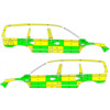 Striping Volvo XC70 2008-2016 Battenburg Grun/Gelb/Wei   links   rechts  Jolimont 1-NKE-578