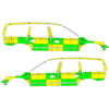 Striping Volvo XC70 2008-2016 Battenburg Groen/Geel/Wit  links   rechts  Sint-Andriesziekenhuis 1-GNJ-611