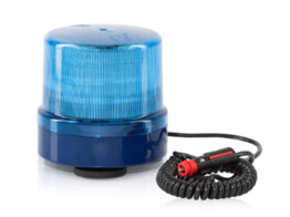 COMET-M LED Beacon   Blauw R65  9-32VDC  Magnetisch met Spiraalkabel en Universele Stekker