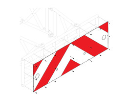 Striping set Bumperplaat  Impactframe  Botsabsorbeerder SS90 30 cm Rood/Wit Klasse III