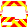 Striping Opel Movano H2 - Chevrons T7500 Fluo Rouge/Jaune 20 cm - avec vitres