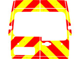 Striping Opel Movano H2 - Chevrons T7500 Fluo Rouge/Jaune 20 cm - avec vitres