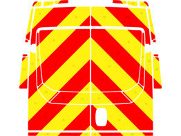 Striping Iveco Daily H2 - Chevrons T7500 Rood/Geel 20 cm zonder ruiten