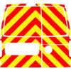 Striping Volkswagen Caddy 2016 - Chevrons T7500 Red/Yellow 10 cm - with 2 doors without windows