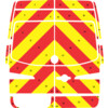 Striping Mercedes Sprinter/Volkswagen Crafter H2 - Chevrons T7500 Rouge/Jaune 20 cm - 2 portes arrie