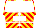 Striping Volkswagen Transporter T5 2012 - Chevrons T7500 Red/Yellow 10 cm