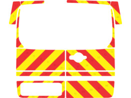 Striping Citroen Jumpy 2008 Chevrons T7500 Red/Yellow 10 cm - 2 doors with windows